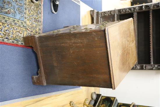 A small George III mahogany chest with brushing slide, W.76cm, D.45cm, H.81cm